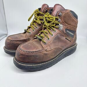Wolverine Leather Waterproof PLUS 6" Work Boot Steel Toe Mens Size 8 W211001